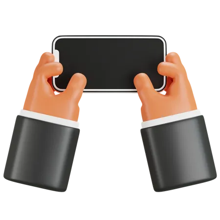 3 D Illustration Hand Holding Smartpone 3D Icon