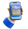 Hand Holding Smartphone Displaying Earnings Overview