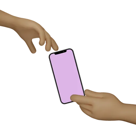 Hand Holding Smartphone for advertising 3D Illustration