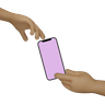 3d hand holding phone illustration