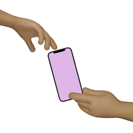 Hand Holding Smartphone for advertising  3D Icon