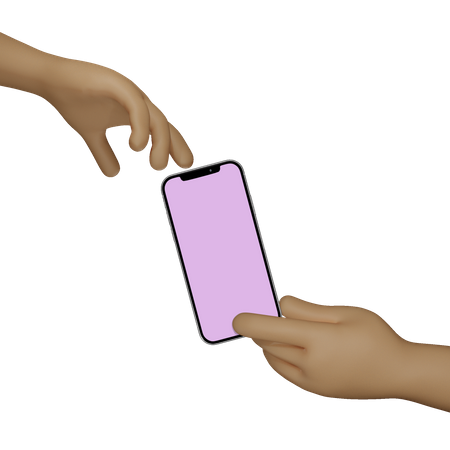 Hand Holding Smartphone for advertising  3D Illustration