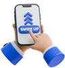 Hand Holding Smartphone With A Swipe Up Gesture