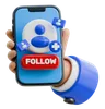 Hand Holding Smartphone With Follow Button