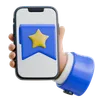 Hand Holding Smartphone With Save Bookmark Icon