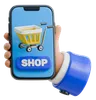 Hand Holding Smartphone With Shopping Cart Icon