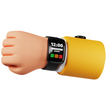 Hand Holding Smartwatch  3D Icon