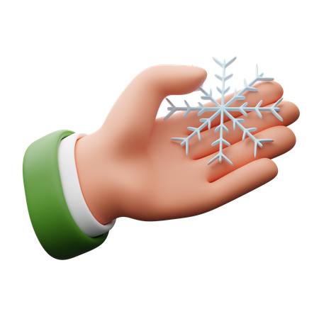 雪の結晶を持つ手  3D Icon
