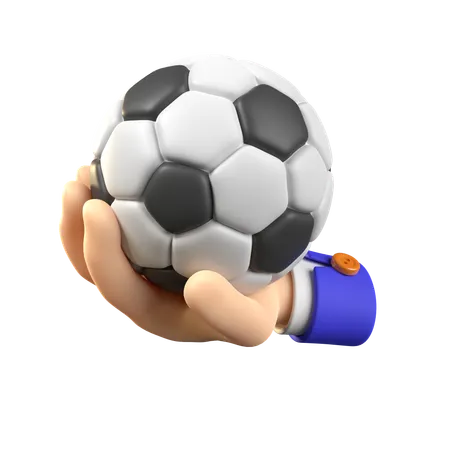 Hand Holding Soccer Ball  3D Icon
