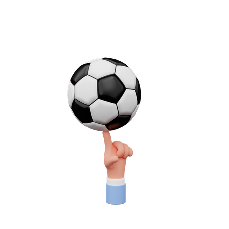 Hand Holding Soccer Ball  3D Illustration