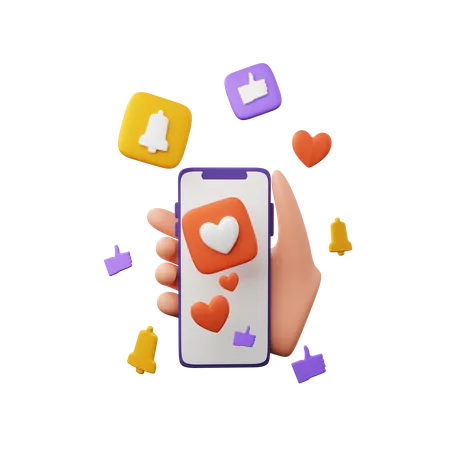 Hand Holding Social Media App Download This Item Now 3D Icon