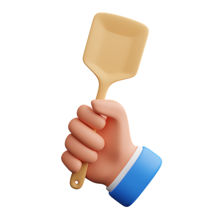 Hand Holding Spatula  3D Icon