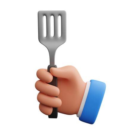 Hand Holding Spatula  3D Icon