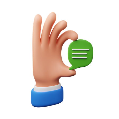 Hand Holding Speech Bubble  3D Icon