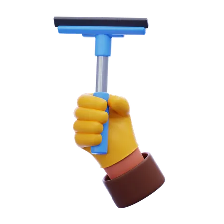 Hand holding squeegee  3D Icon