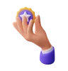 Hand holding star badge