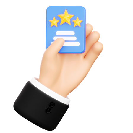 Hand Holding Star Paper  3D Icon