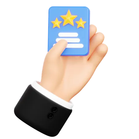 Hand Holding Star Paper  3D Icon