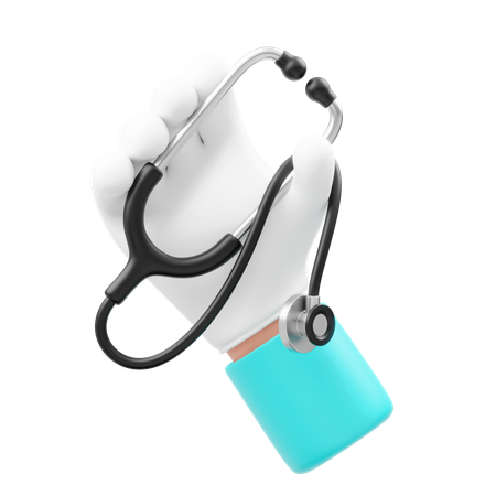 Hand Holding Stethoscope  3D Icon
