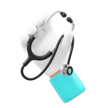 Hand Holding Stethoscope  3D Icon