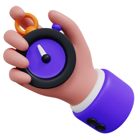 Hand Holding Stopwatch  3D Icon