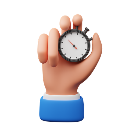 Hand Holding Stopwatch  3D Icon