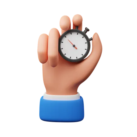 Hand Holding Stopwatch  3D Icon