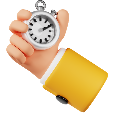 Hand Holding Stopwatch  3D Icon