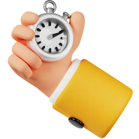 Hand Holding Stopwatch  3D Icon