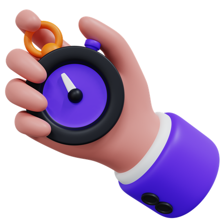 Hand Holding Stopwatch  3D Icon