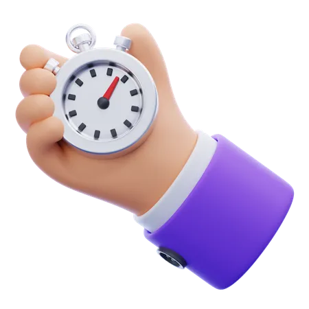 Hand Holding Stopwatch  3D Icon