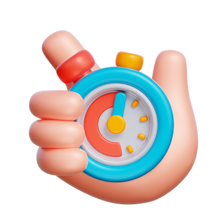 Hand Holding Stopwatch  3D Icon