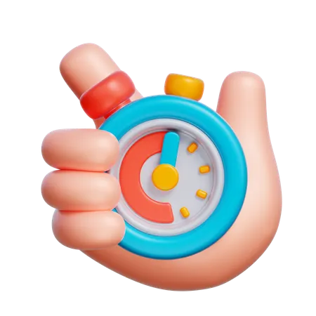 Hand Holding Stopwatch  3D Icon