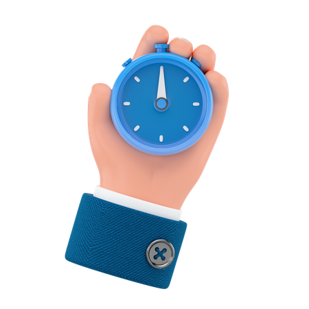 Hand Holding Stopwatch  3D Icon