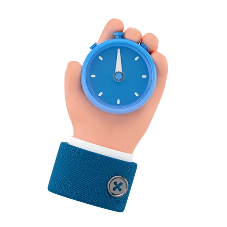Hand Holding Stopwatch  3D Icon
