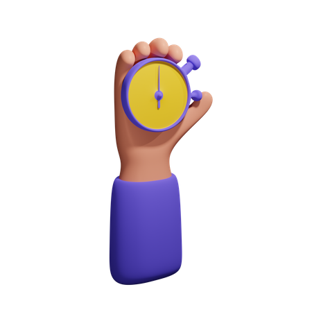 Hand Holding Stopwatch  3D Icon