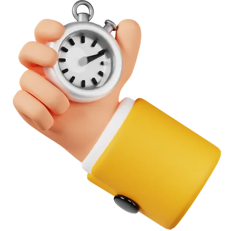 Stopwatch In Hand 3 D Icon 3D Icon