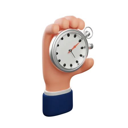 Hand Holding A Stopwatch Download This Item Now 3D Icon
