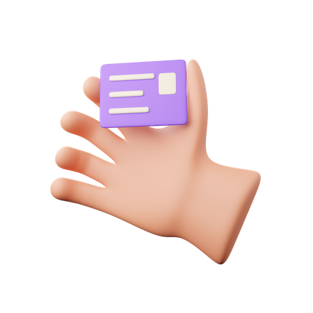 Hand Holding Student Id  3D Icon