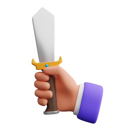 Hand holding sword  3D Icon