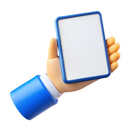 Hand Holding Tablet  3D Icon