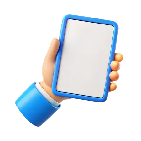 Hand Holding Tablet  3D Icon