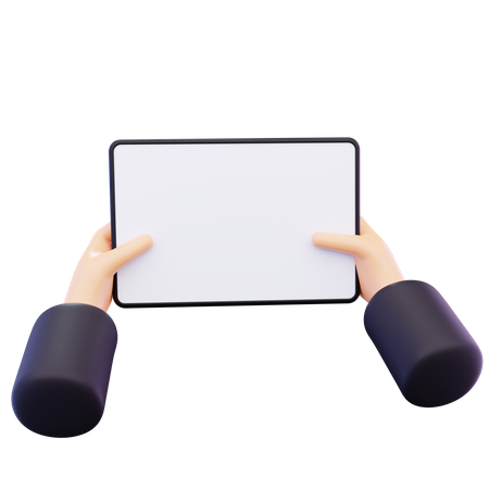 Hand Holding Tablet  3D Icon