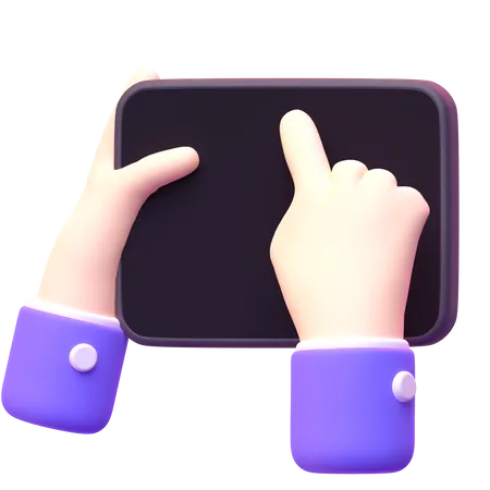 Hand Holding Tablet  3D Icon