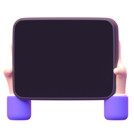 Hand Holding Tablet  3D Icon