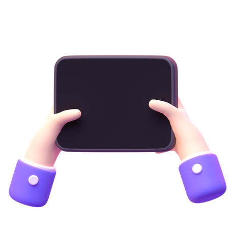 Hand Holding Tablet  3D Icon