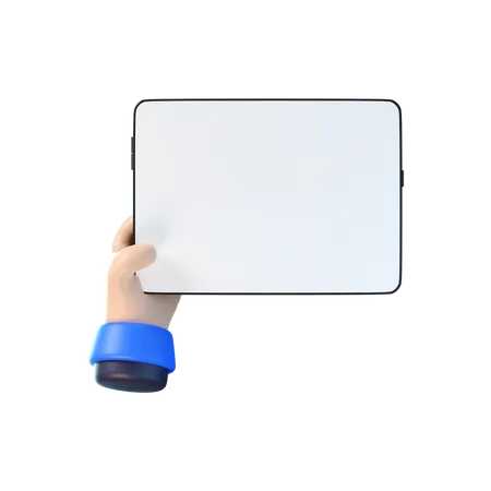 Hand Holding Tablet  3D Icon