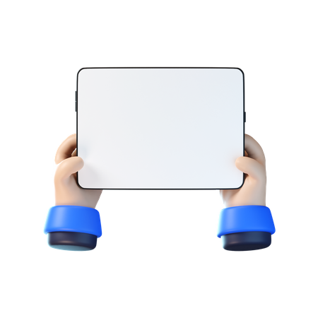 Hand Holding Tablet  3D Icon