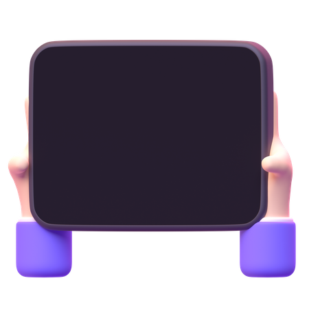 Hand Holding Tablet  3D Icon