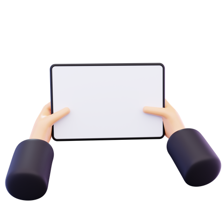 Hand Holding Tablet 3D Icon
